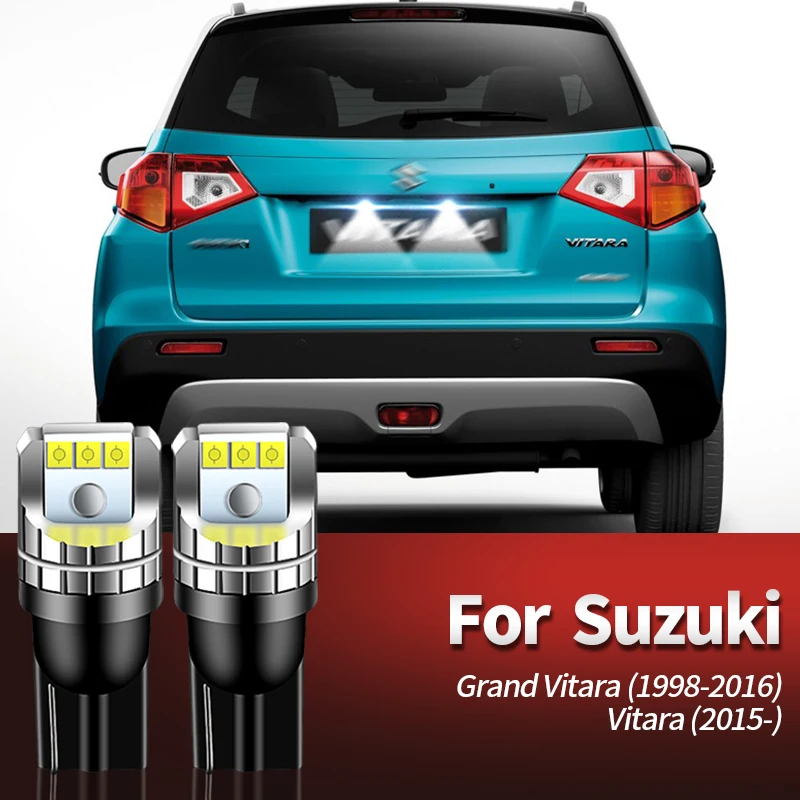 2Pcs Canbus LED License Plate Light W5W T10 For Suzuki Grand Vitara 1998-2015 2016 Number License Plate Lamps Car Accessories