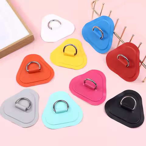 1Pc Surfboard Dinghy Boat PVC Patch With Stainless Steel Triangle D Ring Patch Inflatable Boat Patch Canoe Deck Rigging Sup