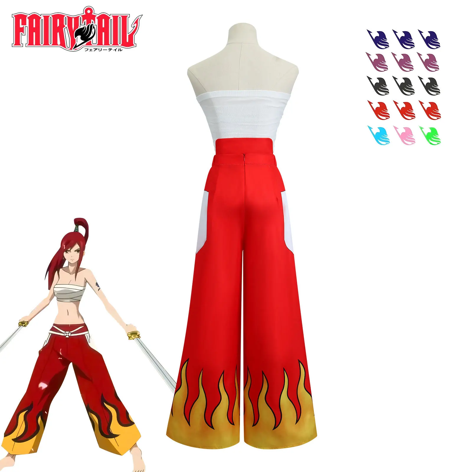 Yimeng الجنية الذيل تأثيري حلي Erza القرمزي شيطان بليد زي 2D أنيمي تأثيري حلي هالوين #3