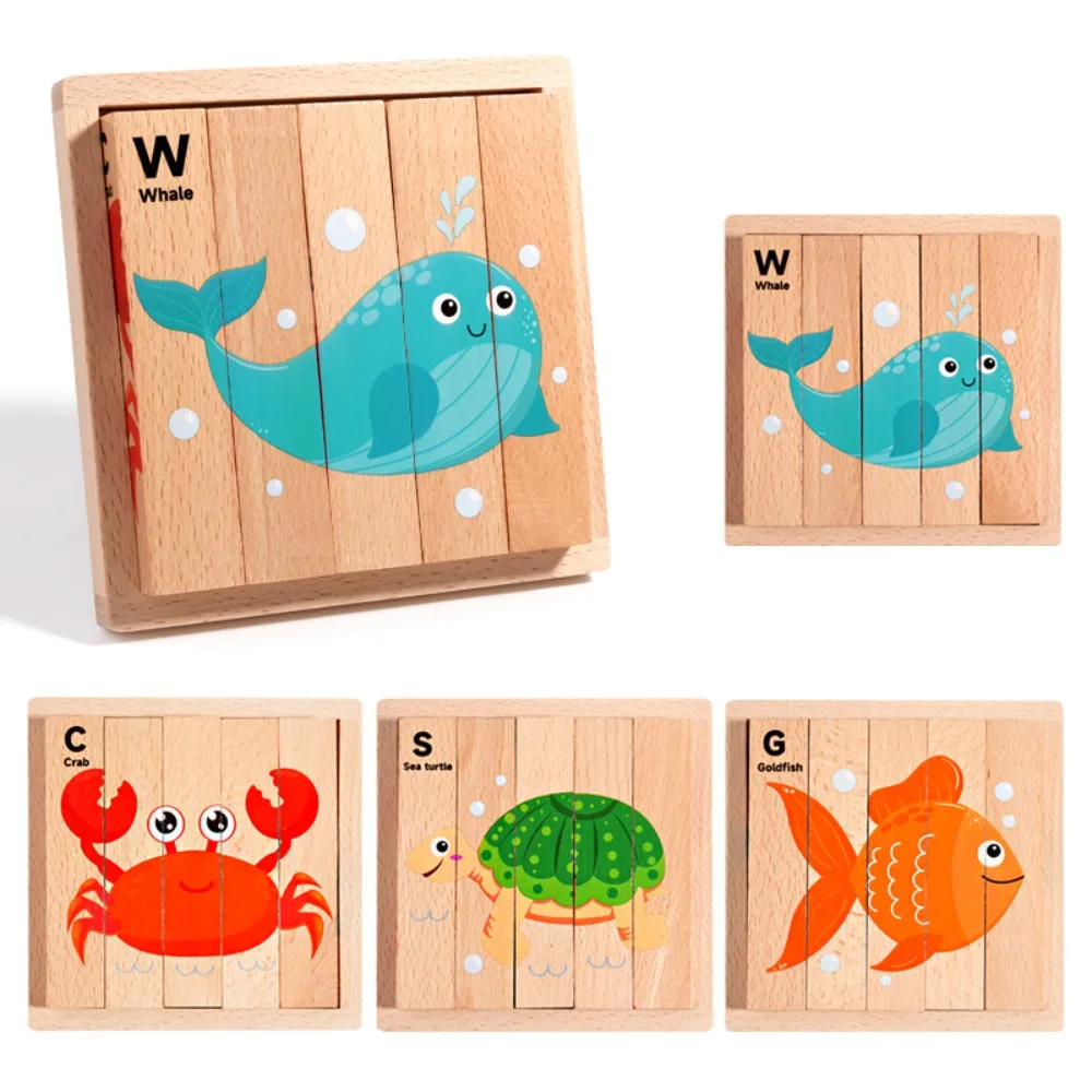 

Wooden Kids Wooden Animals Puzzle Educational Montessori Traffic Wood Puzzle Toys 3D Cartoon Animal Educational Jigsaw Toys