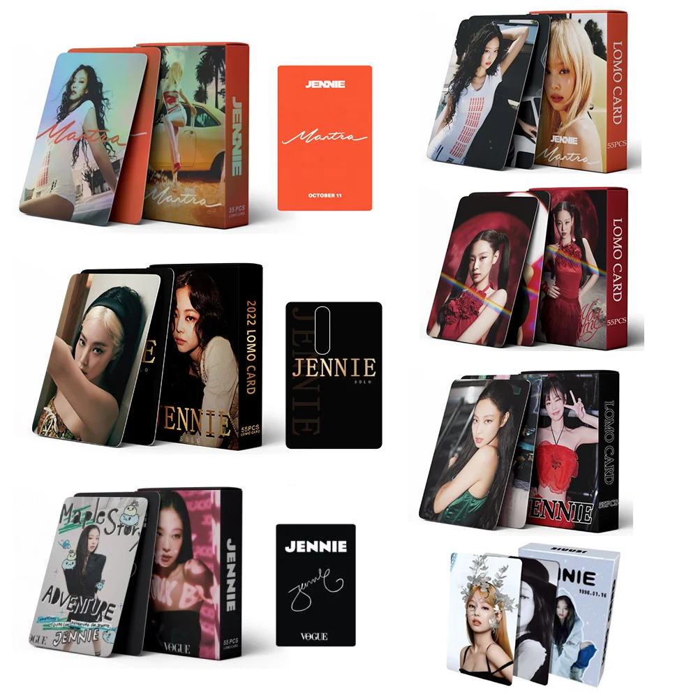 Summary Link KPOP JENNIE 55PCS Lomo Card Mantra Album Special Laser Card Waterproof Photocards Fans Collection Gift Surround