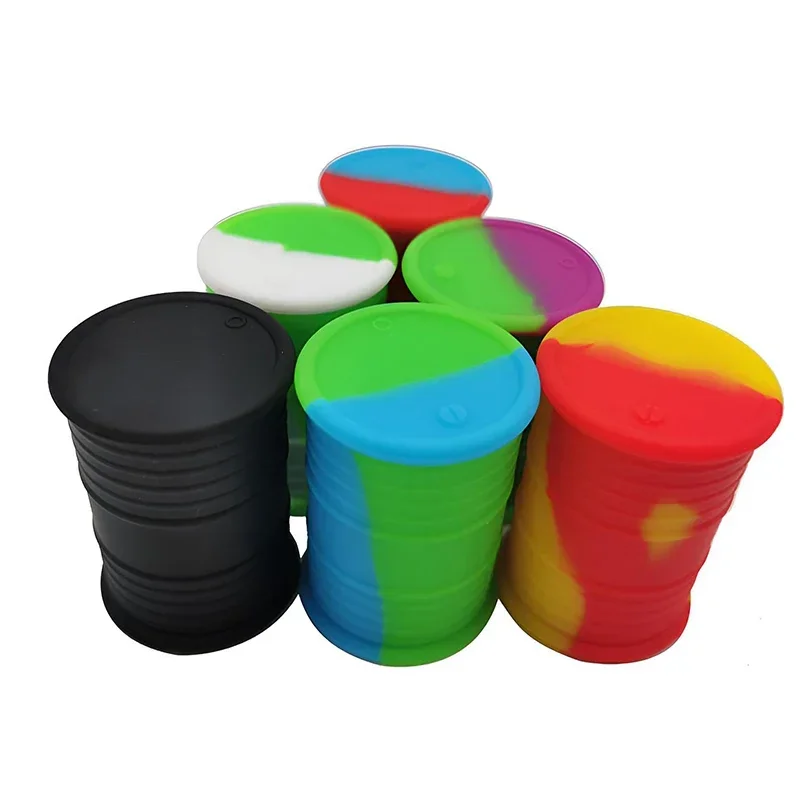 Nonstick Oil Barrel Shape Jar Silicone Cosmetic Container Bottle Face Cream Jars Oil Makeup Storage Box