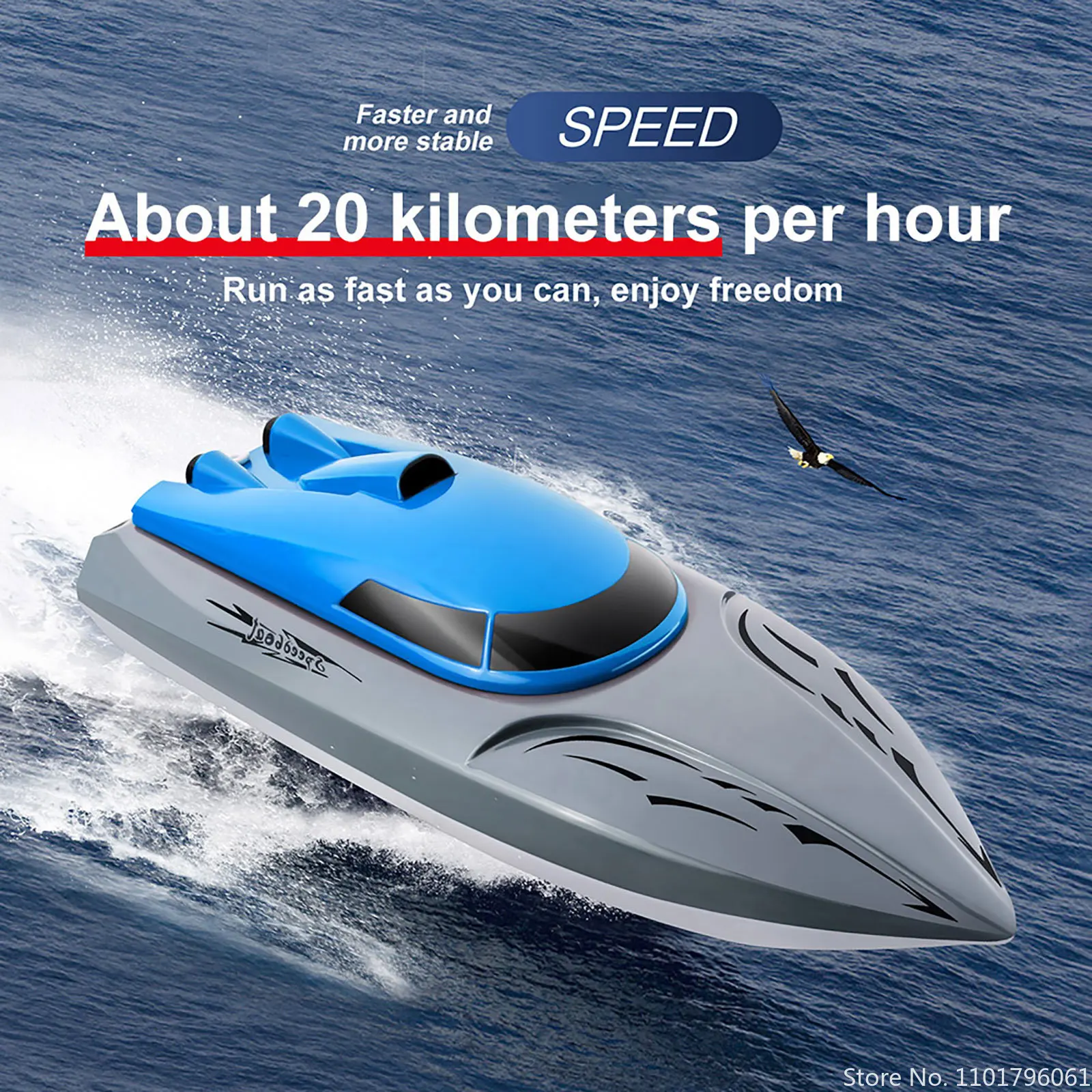 20km/h RC Boat Electric Remote Control Speedboat 2.4GHz High Speed Racing Ship Model Toys Waterproof RC Boat Toys for Boy Child