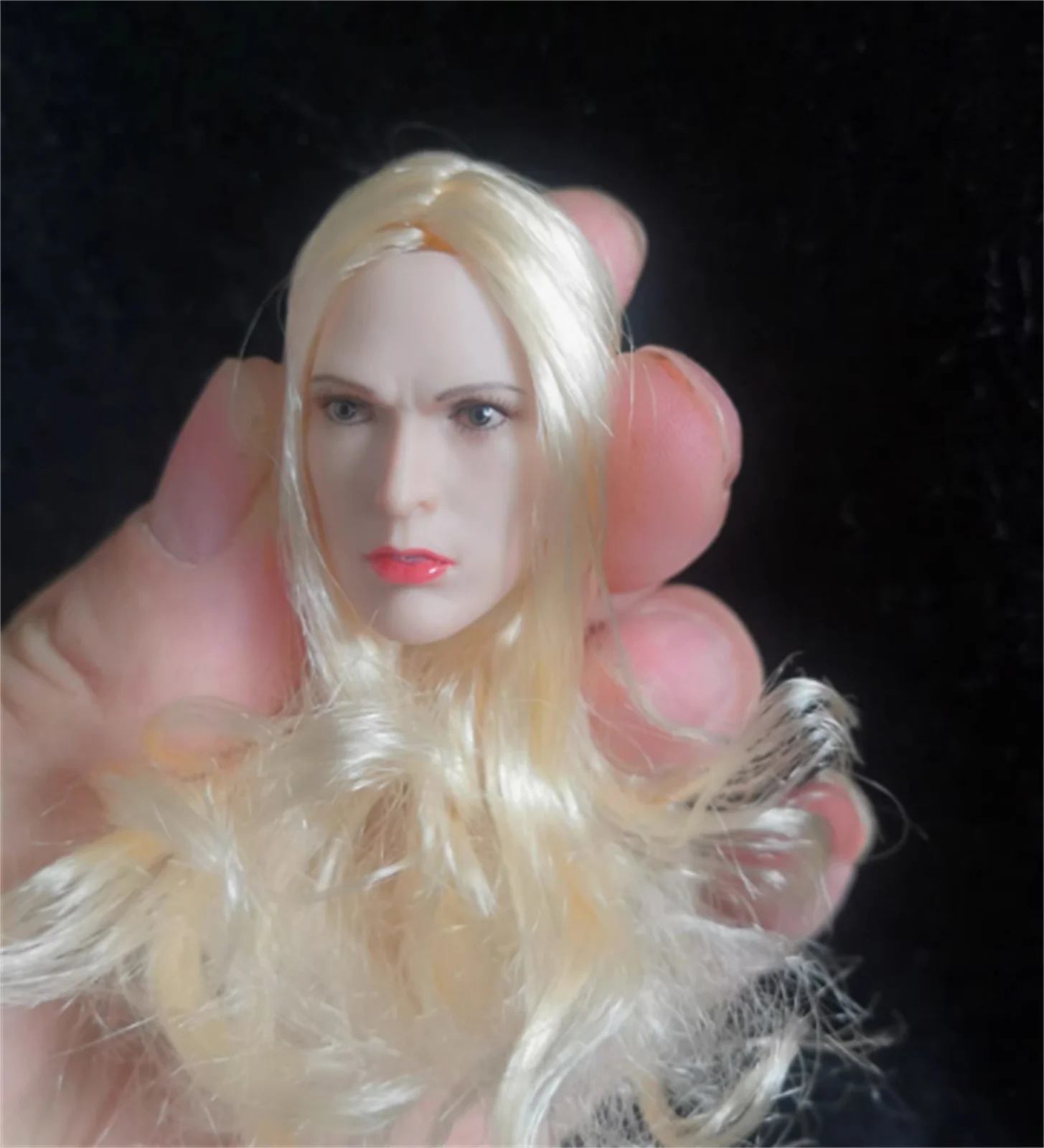 

Скульптура женской головы в масштабе 1/6 с открытым ртом, милым выражением, черными волосами и блондированными прядями, для фигурок TBL PH, для 12-дюймовых тел фигурок Tbleague PH Pale.