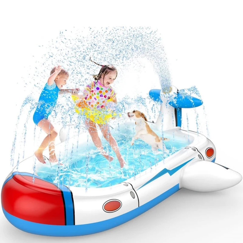 Kids Swimming Pool Inflatable Spray Pool Outdoor Splash Pad Summer Backyard Water Park Children's Sprinkler Water Play Mat