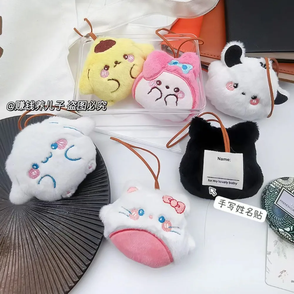 Olá kitty nome tag pingente dos desenhos animados campus ins estilo kuromi mochila chaveiro saco pingente meninas telefone móvel pendurado ornamento