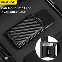 Credit Card Holder for Men, RFID Blocking Wallet, Aluminum Box, Money Clip, Money Clip, Protected, Designer, 12 Wallets