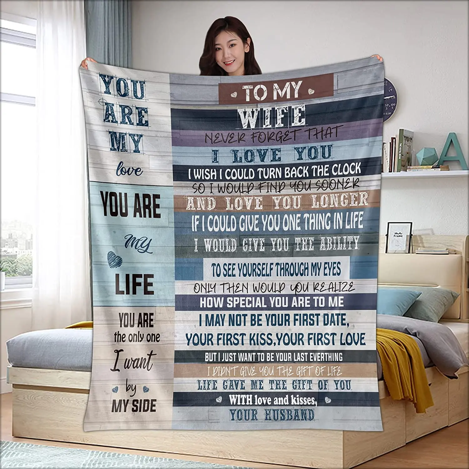 To My Wife Blanket from Husband Birthday Gifts for Wife Romantic Gifts for Her Husband to Wife Blanket Wife Birthday Gift Ideas