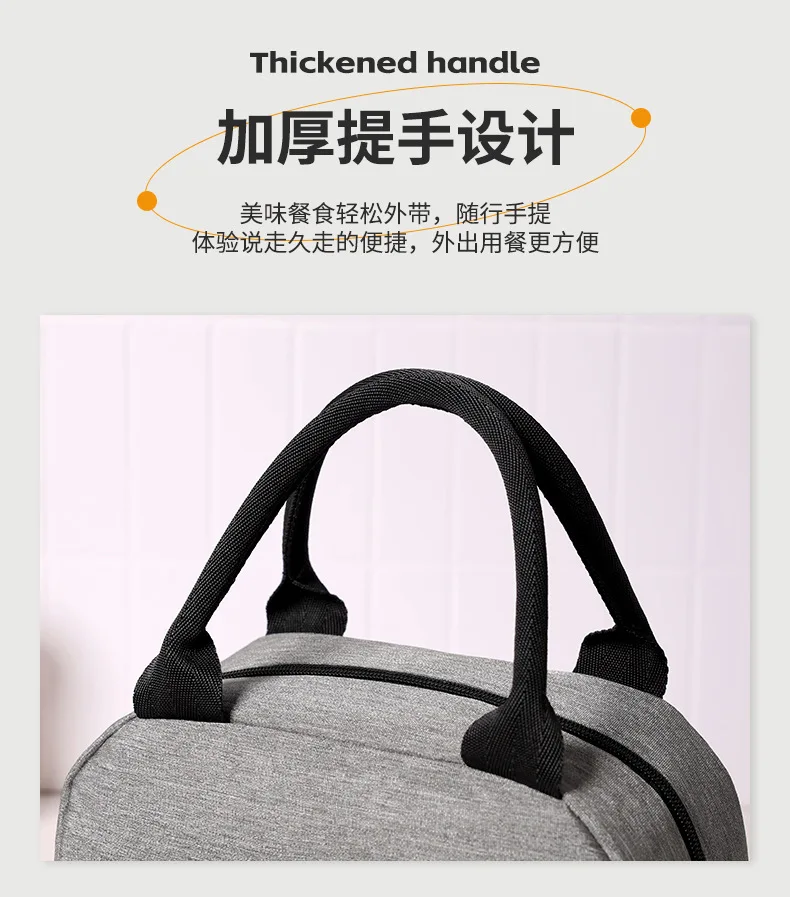 Lunchtasche mit Schultergurt, Griff, Kühltasche für Damen, tragbare Lebensmitteltasche für Arbeit, Studenten, Thermo-Lunchbox, Kühlschranktasche – Detail 7