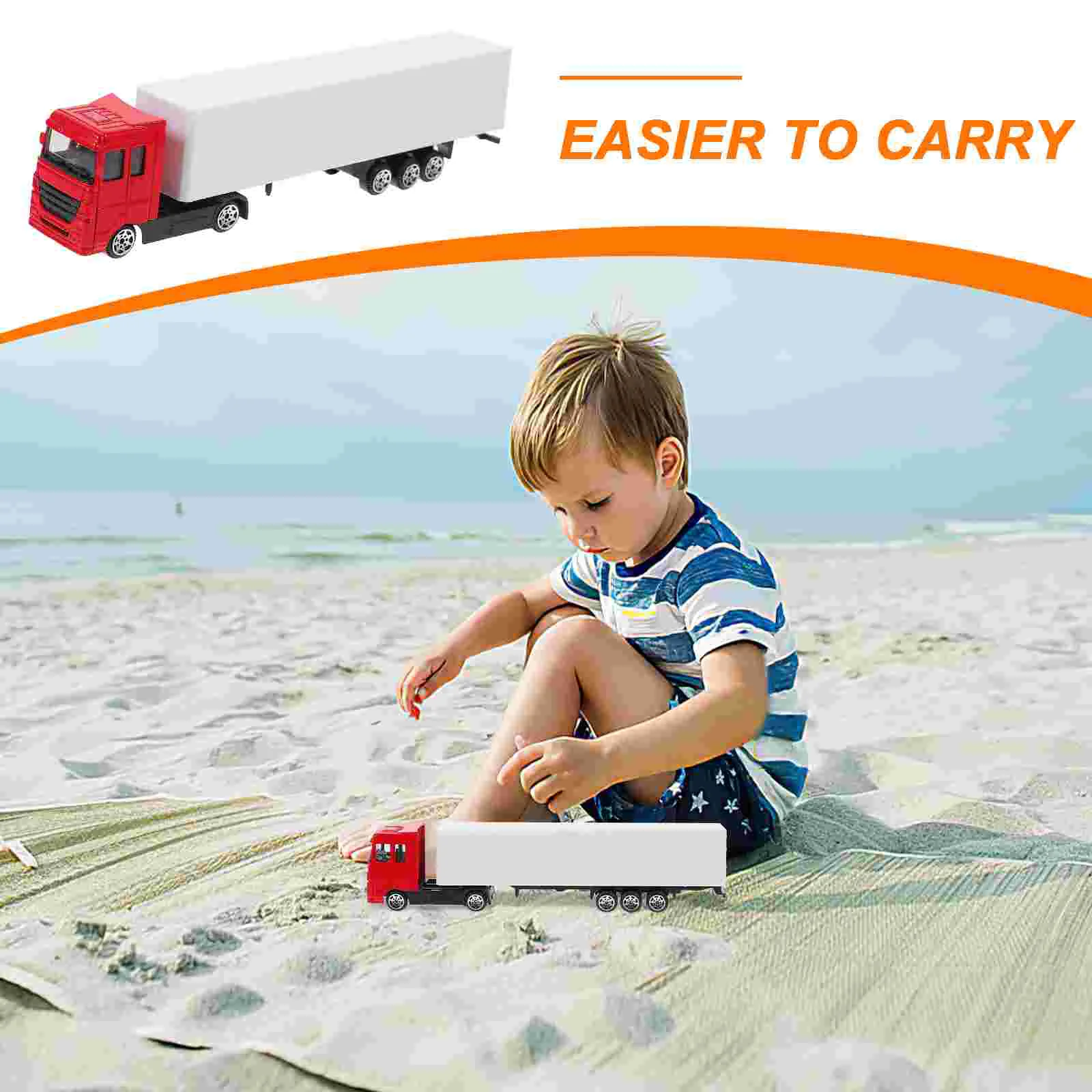 Alloy Container Truck Model Toy Smooth Edge Mini Simulation Construction Vehicle for Boys Toddler Role Kids