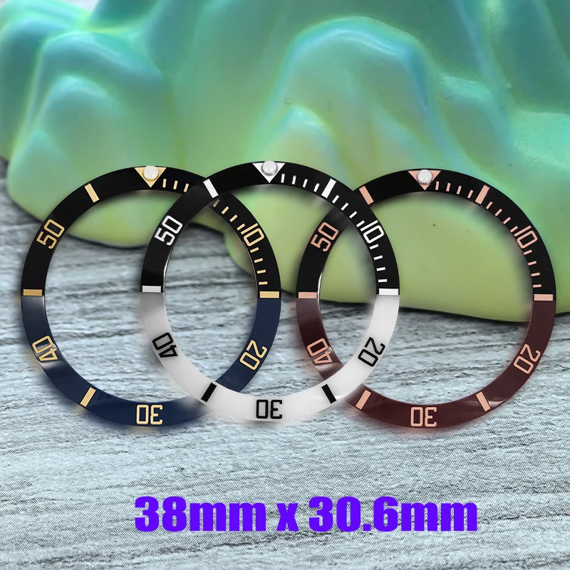 

Mod 38mmx30.6mm Curved Ceramics Bezel Insert Fit SKX007 SKX009 SRPD GMT SUB Seamaster 300 NH35 Watch Case Bezel Ring Repair Part