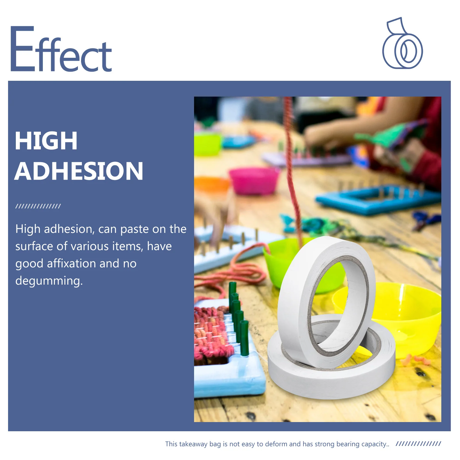 

4pcs 4 Rolls Double-Sided Adhesive Tape For Carpet Floor Fabric Glass Wood Metal Ceramic Office Supplies Diy Crafts White Tapes