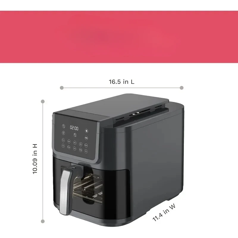 Компактная аэрофритюрница с окном для удобного просмотра с цифровым сенсорным экраном