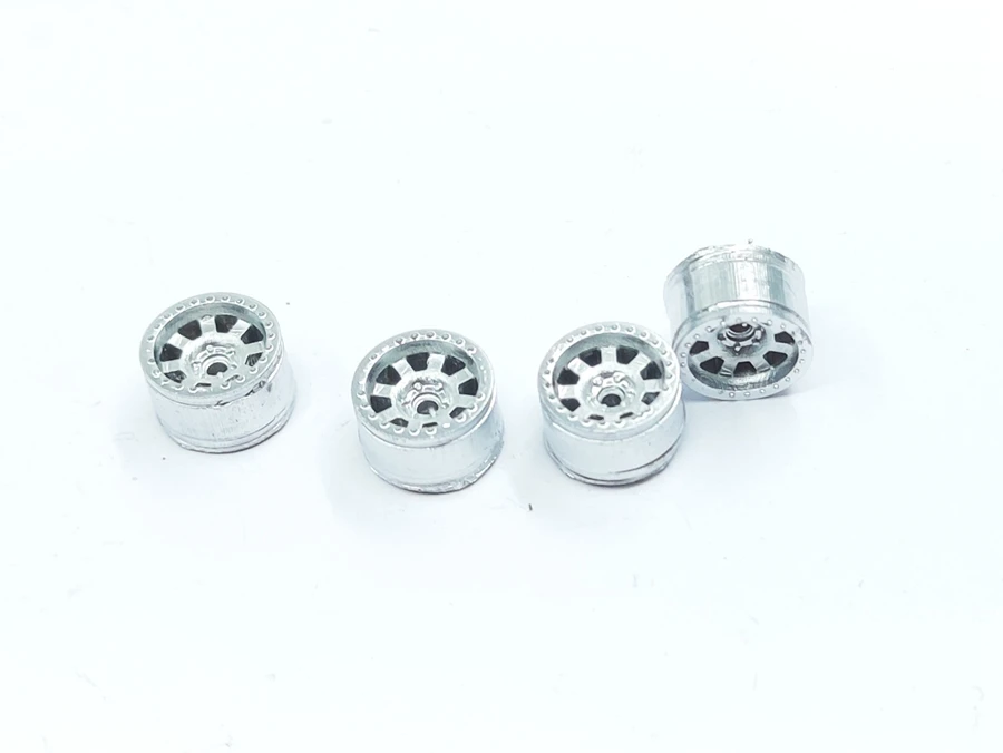 4PCS 1:64 Handmade Car Model Hard LC76 Off-road Vehicle Wheel Hub Tire Garage Scene YY008