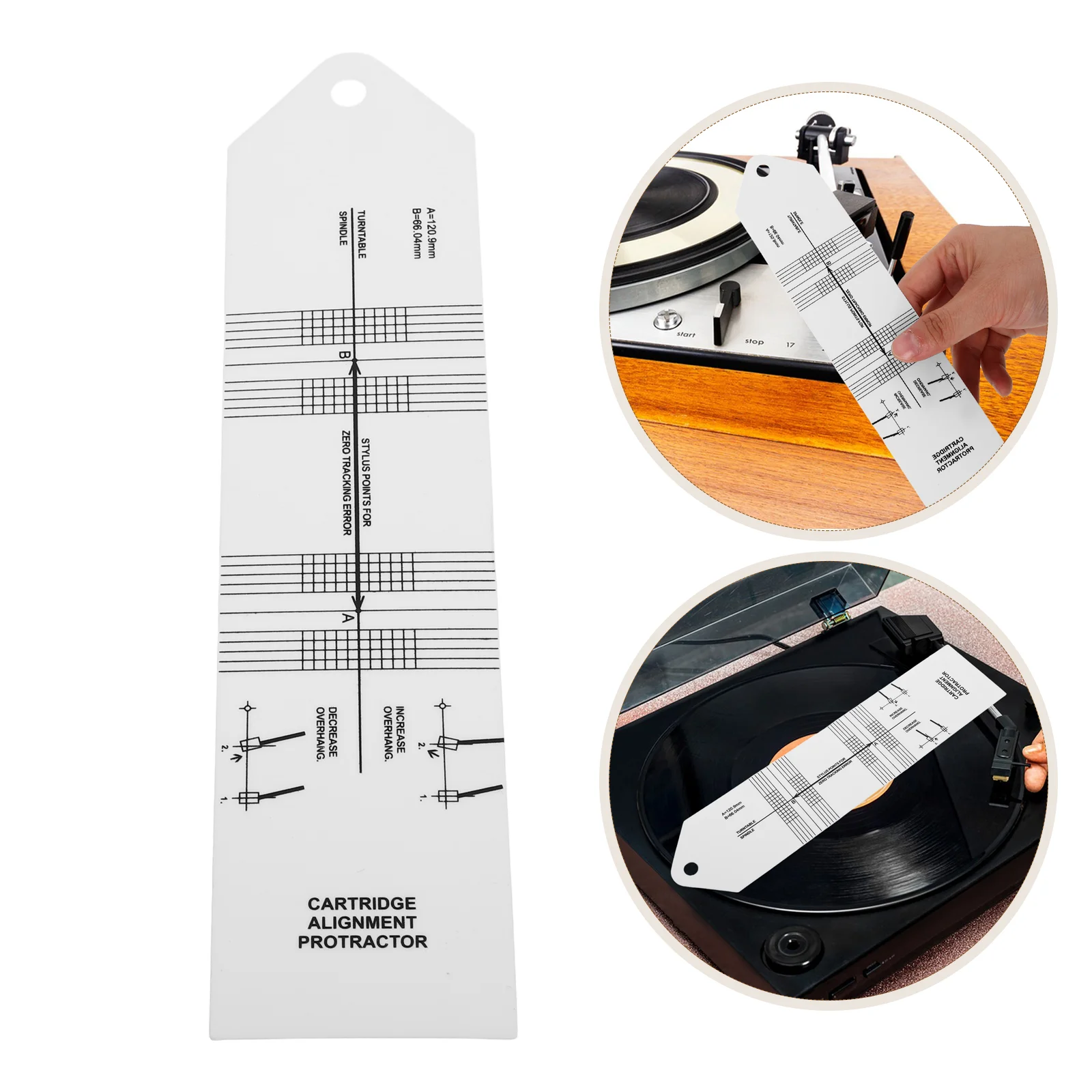 Vinyl Calibrator Turntable Stylus Force Gauge Pressure Headshell Plastic Protractor