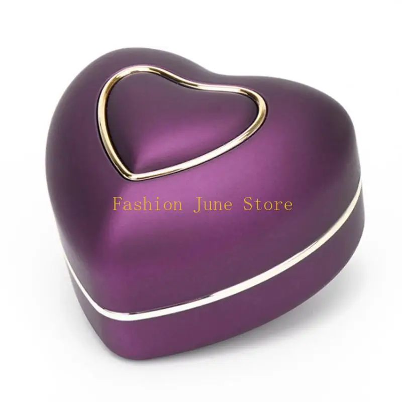 N5KA Heart-shaped LED Light Wedding Ring Box Engagement Rings Necklace Jewelry for Ca