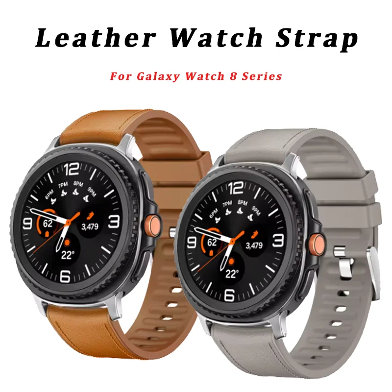 

Original No Gaps Leather Strap for Samsung Galaxy Watch8 Classic Replacement Band Watch 8 44mm 40mm 46mm Bracelet Accessorie