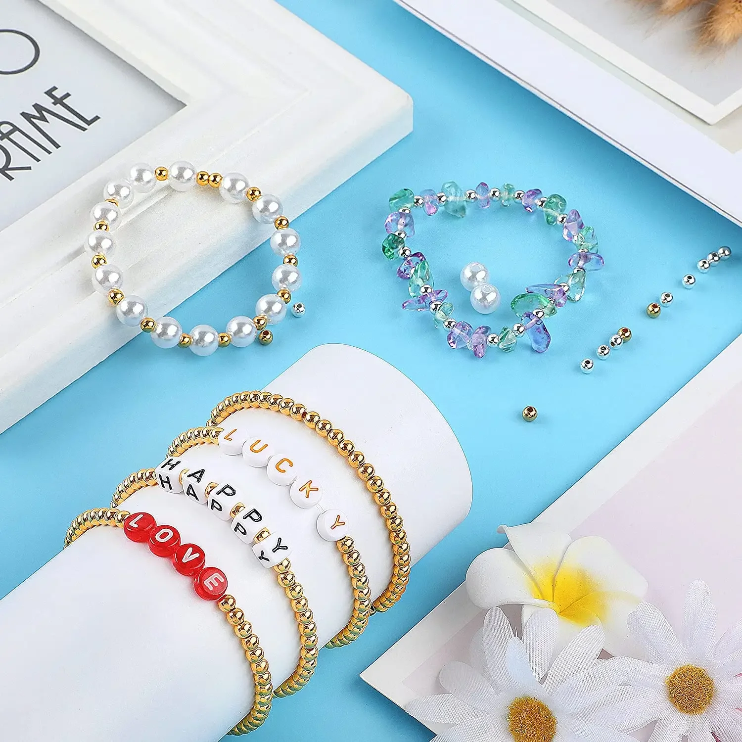 3/4/6/8/10/12 مللي متر خزر عازل مستدير CCB الذهب الفضة اللون السلس فضفاض الكرة الخرز لسوار DIY بها بنفسك صنع المجوهرات اكسسوارات