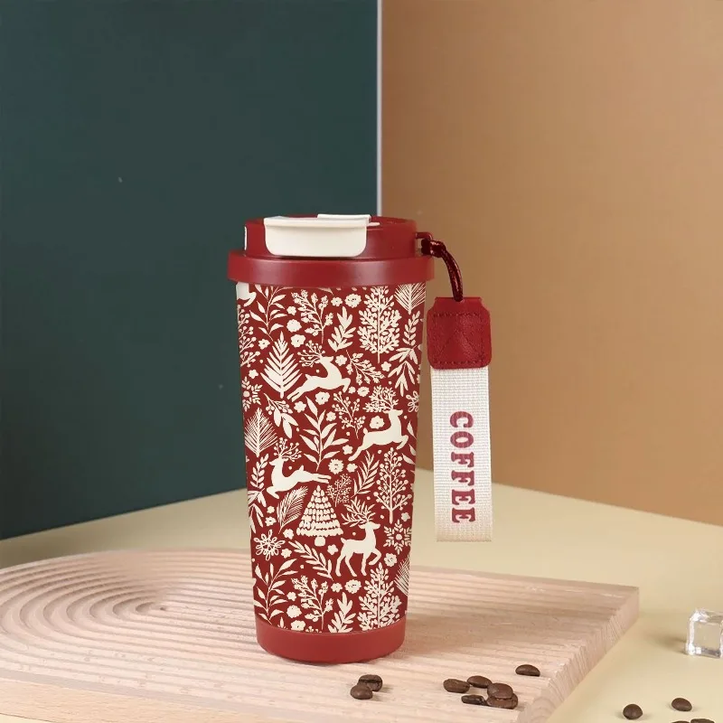 

Christmas Thermos Cup 530ml Portable Coffee Mug Tumbler 316 Stainless Steel Vacuum Flasks Cold and Hot Insulated Xmas Gift Cup