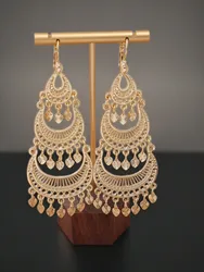 Tassel Design Hollow Earrings Pendant Moroccan Women's Fashion Earrings Wedding Banquet Accessories
