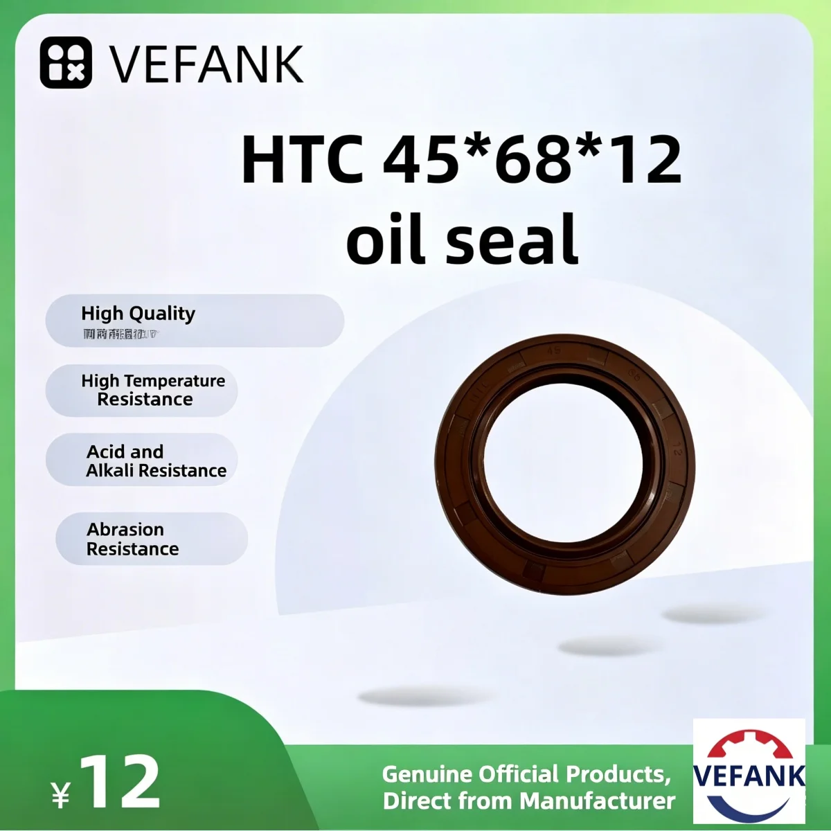 

90311-45069 HTC 45x68x12 FKM FPM Viton NBR Маслосъемный уплотнитель, высокотемпературный уплотнитель вращающегося вала для автомобильных двигателей