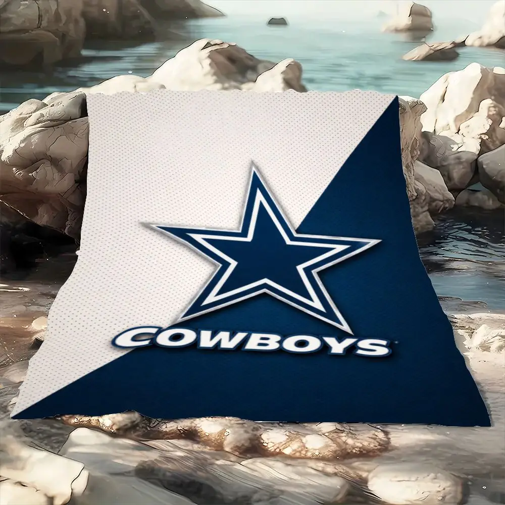Cobertor com logotipo do Dallas Cowboys Bold – lance de pelúcia macio premium com design elegante azul marinho e branco, perfeito para fãs, aconchegante