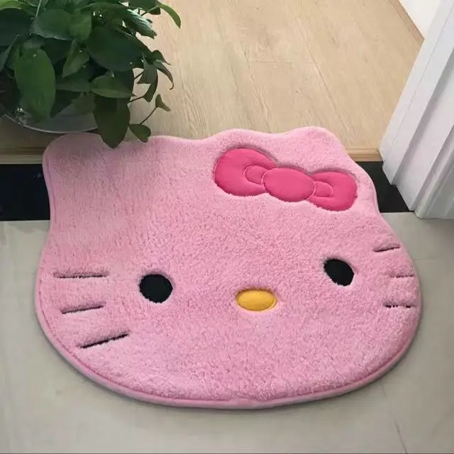 Hello Kitty Designer Plush Rug Soft Doormat Floor Mat Carpet Home Living Bath Room Anti Slip Imitation Cashmere Pink White Color