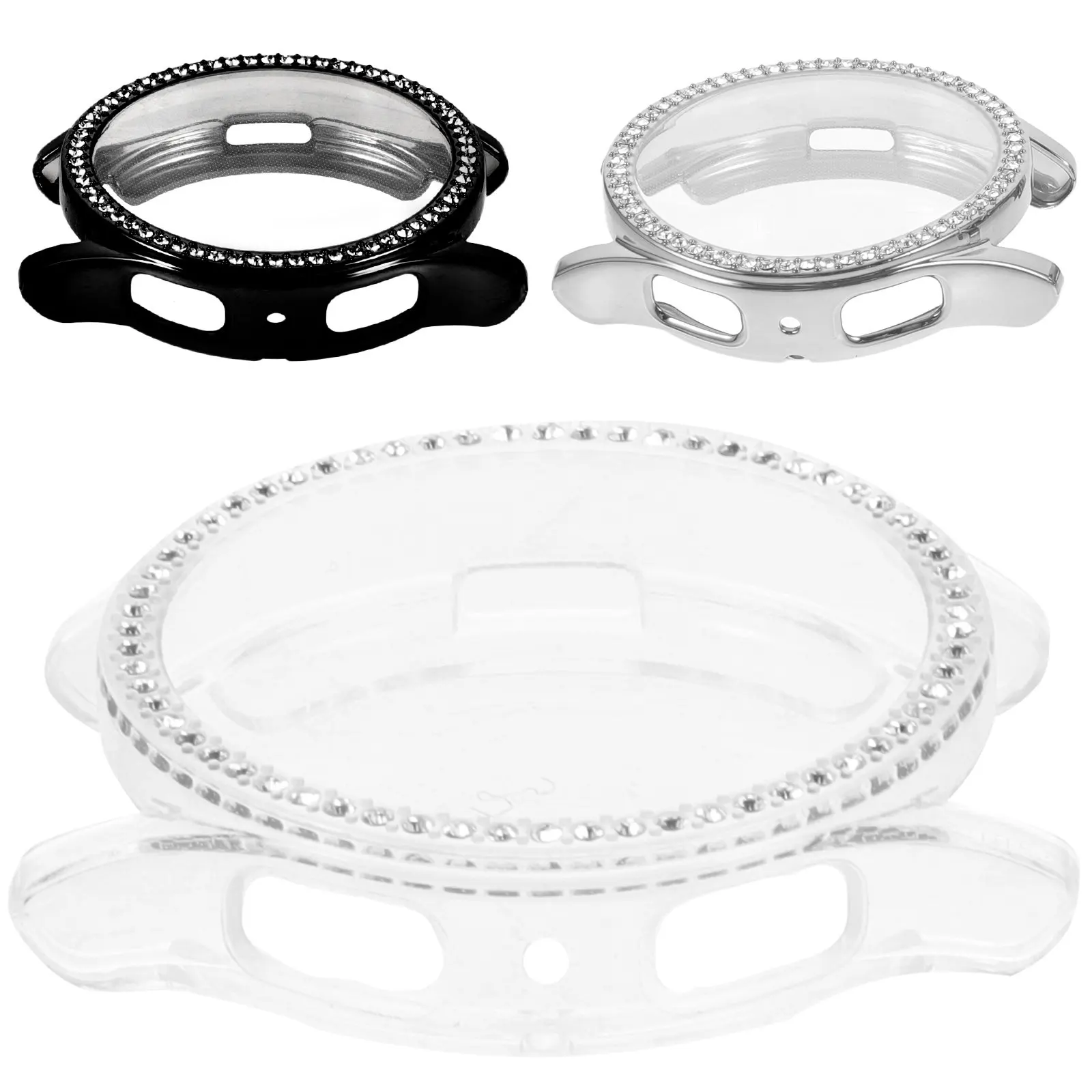 3Pcs Rhinestone Scratch Proof Watch Cover Protective Case Lightweight Full Protection Compatible 4 5 Screen