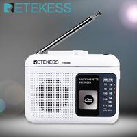 Retekess TR606 Cassette Playback Radio FM/AM Portable Radio Voice Recorder Support Built-in/External Microphone Recording