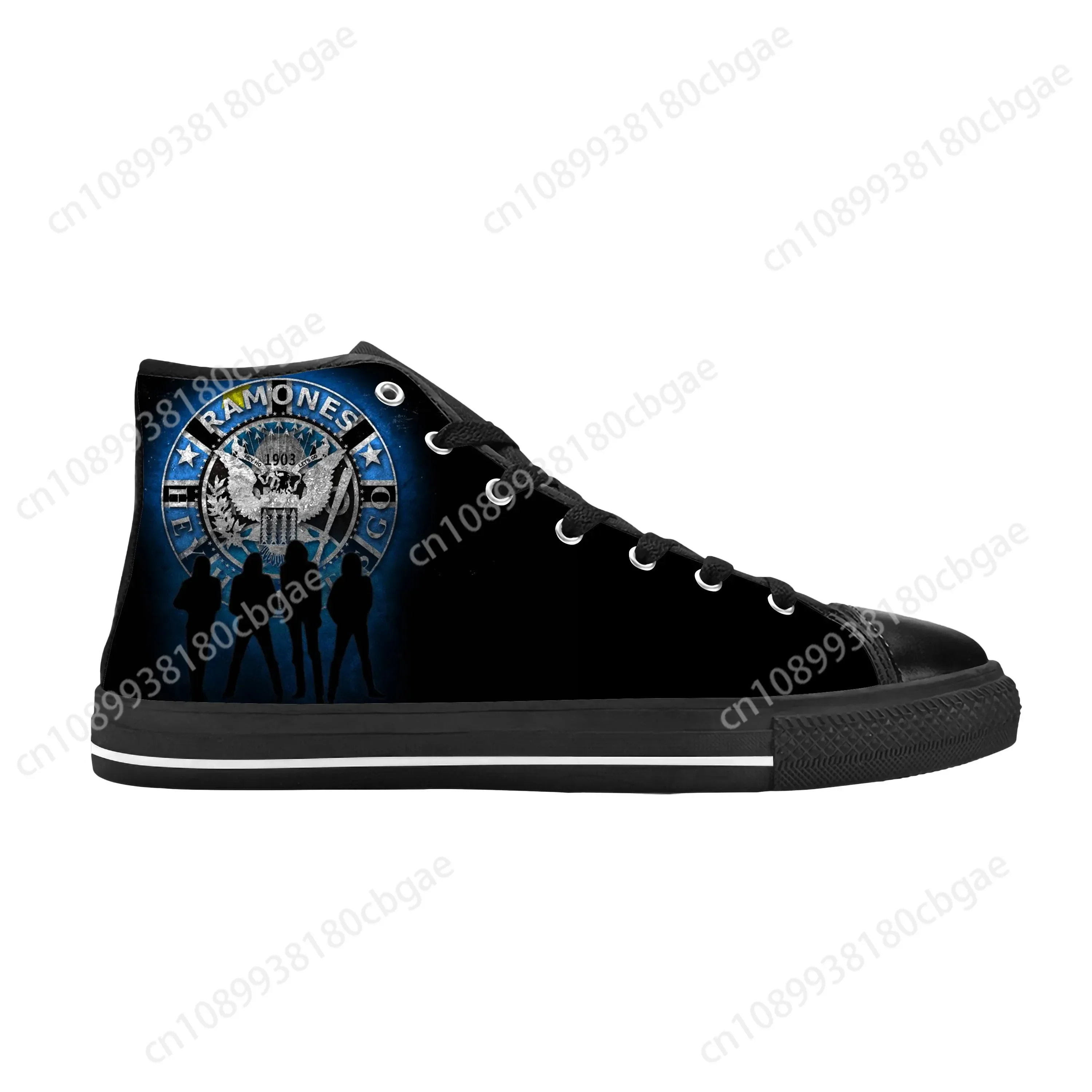 Hot Punk Rock Band Musik Sänger Ramone Seal Eagle Casual Tuch Schuhe High Top Bequeme Atmungsaktive 3D Druck Männer Frauen Turnschuhe