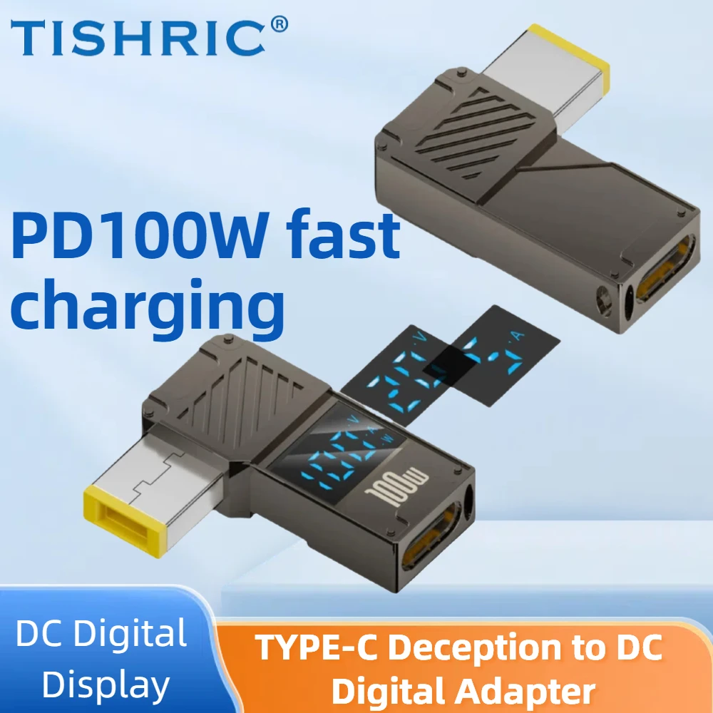 TISHRIC 100W USB C PD Zu DC Power Stecker 5A 18,5-20V Laptop Power Ladegerät Typ C DC Adapter Stecker Konverter Für Lenovo/HP/DELL