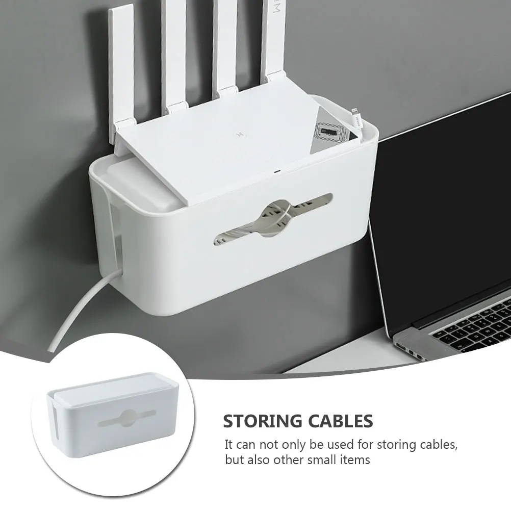 

Wire Storage Box Cable Patch Board Network Receiving Hub Desktop White Travel ABS Rounded Corners Durable Heat Dissipation