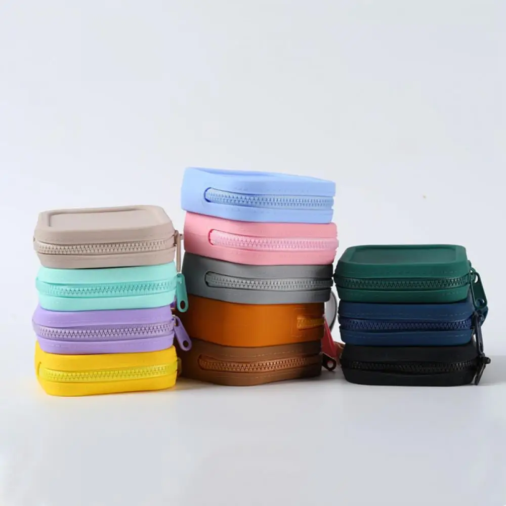 

Beadsnice 2pcs/lot Portable Square Silicone Zipper Bags Silver Nursing Cups Jewelry Storage Bags Earphones Bag Cosmetic Bag