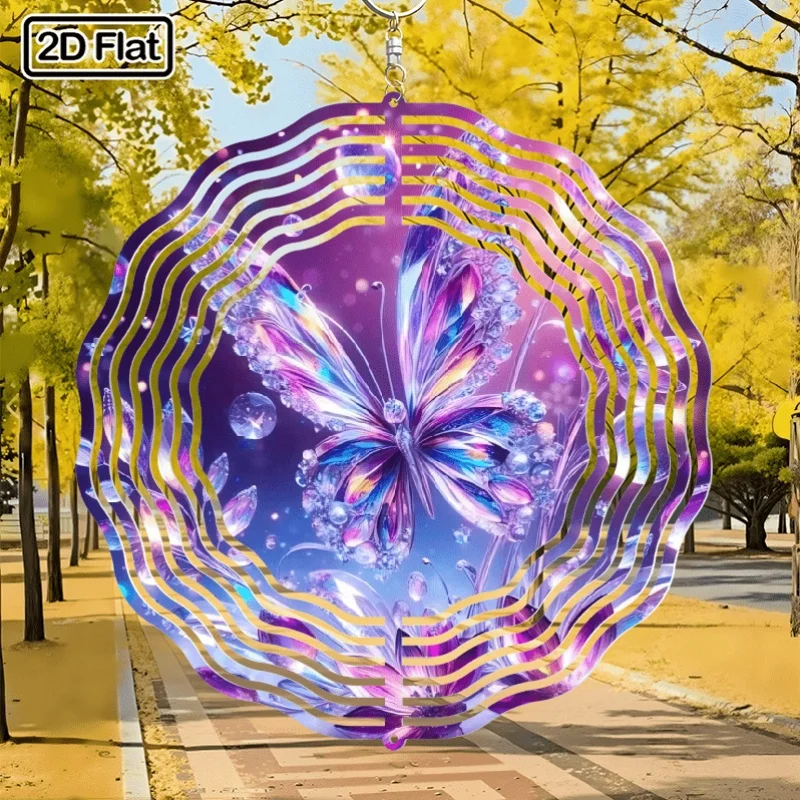1PC Glass Butterfly' Creative Rotating Wind Chime,  Multi-Scene Decoration, Perfect Gift for Valentine'S Day, Easter, Etc