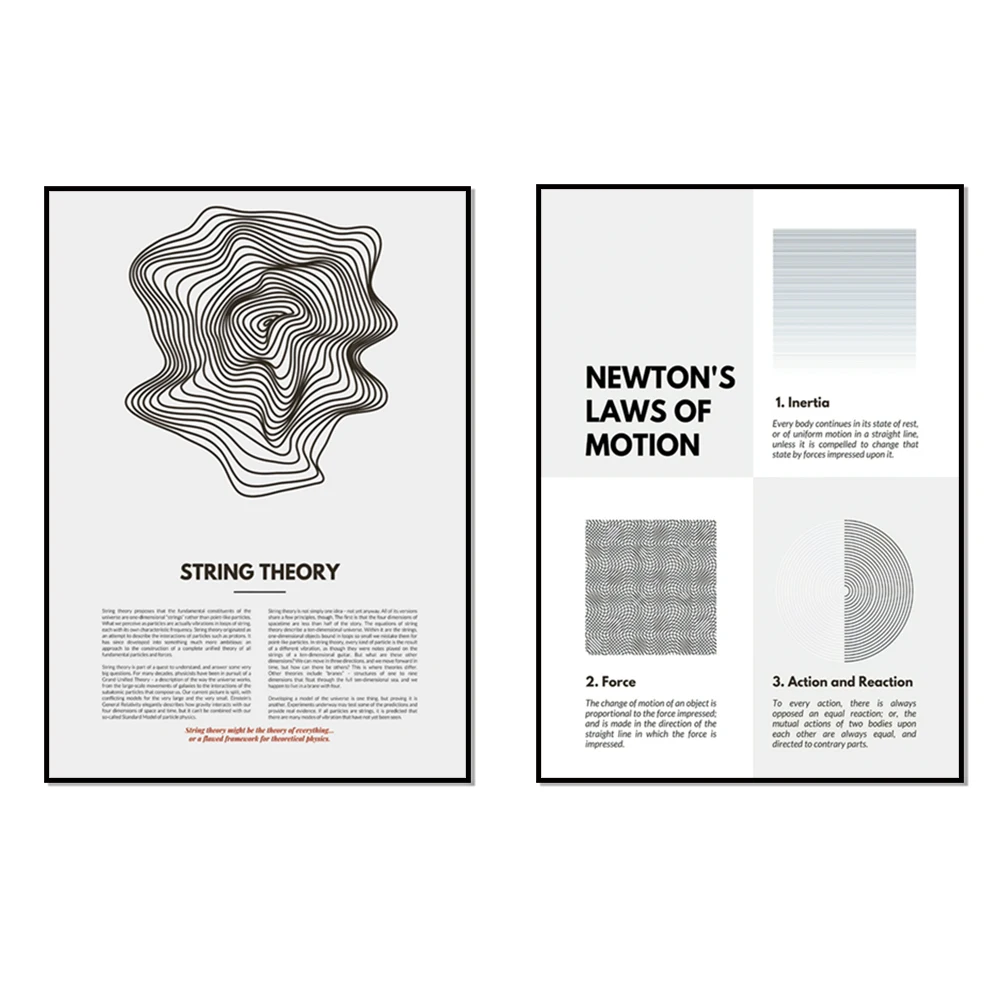 Science Gifts Chaos Theory Print - Euler's Identity Newton's Laws of Motion Doppler Effect Fibonacci Sequence Golden Ratio