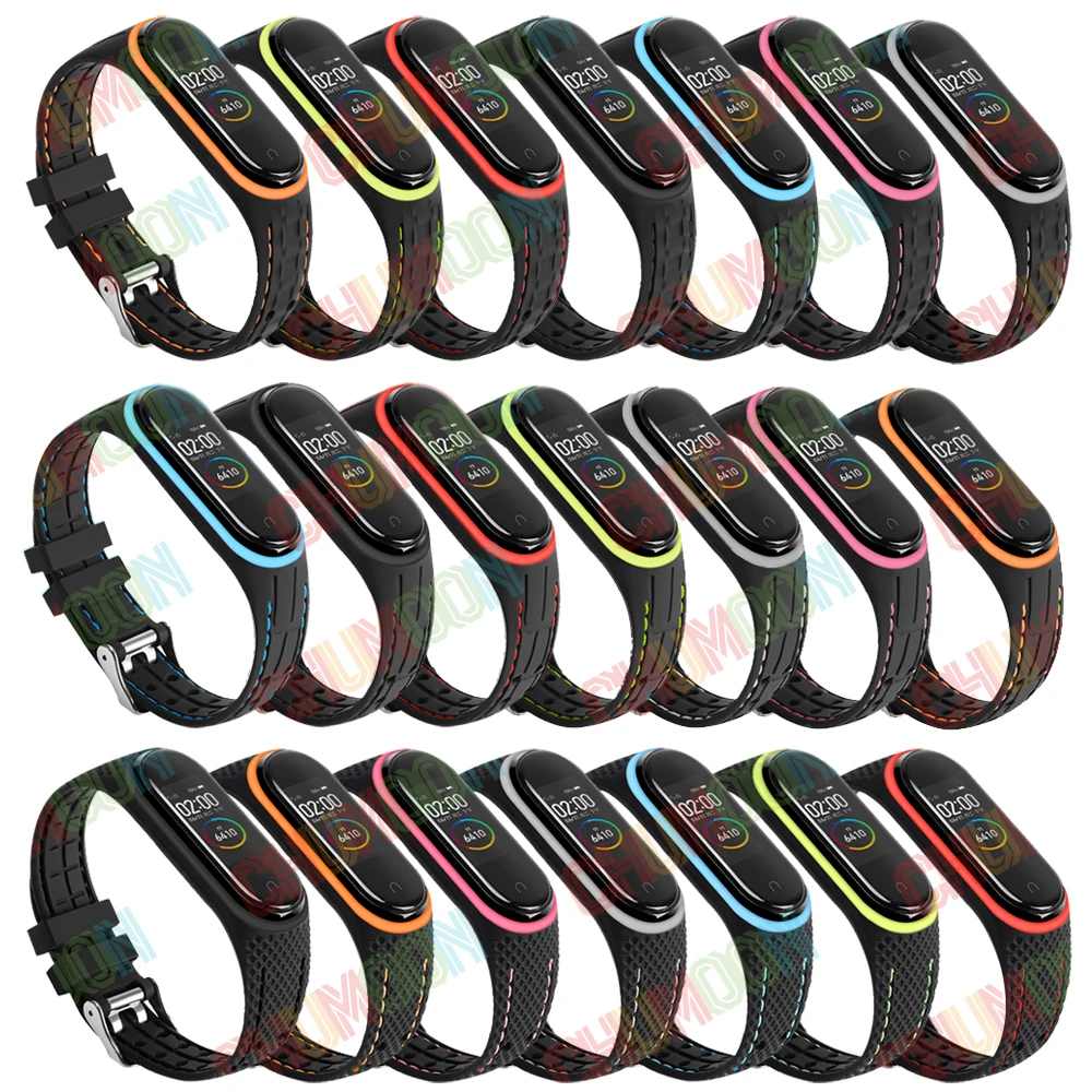 Bracelet for Mi Band 7 6 Strap Sport Belt Silicone Watchband Replacement Smartwatch Bracelet for Xiaomi Mi Band 3 4 5 6 Strap