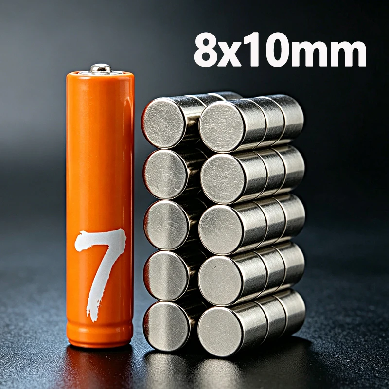 8x10mm Magnet N35 NdfeB Permanent Magnetic Imanes 8*10mm Magnet Accessory 2-200pcs Round Shape Neodymium Magnet
