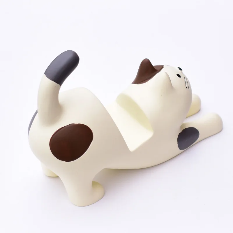 Lovely Phone Bracket Kawaii Cat Model Portable Phone Holder for Desk Resin Exquisite Compatible Mobile Phones Home Decor Crafts