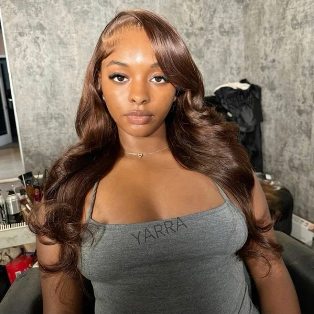 13x4 Light Brown Body Wave Lace Front Wig Transparent 13x6 Lace Frontal Wig Human Hair Preplucked Colored Human Hair Wigs 180%