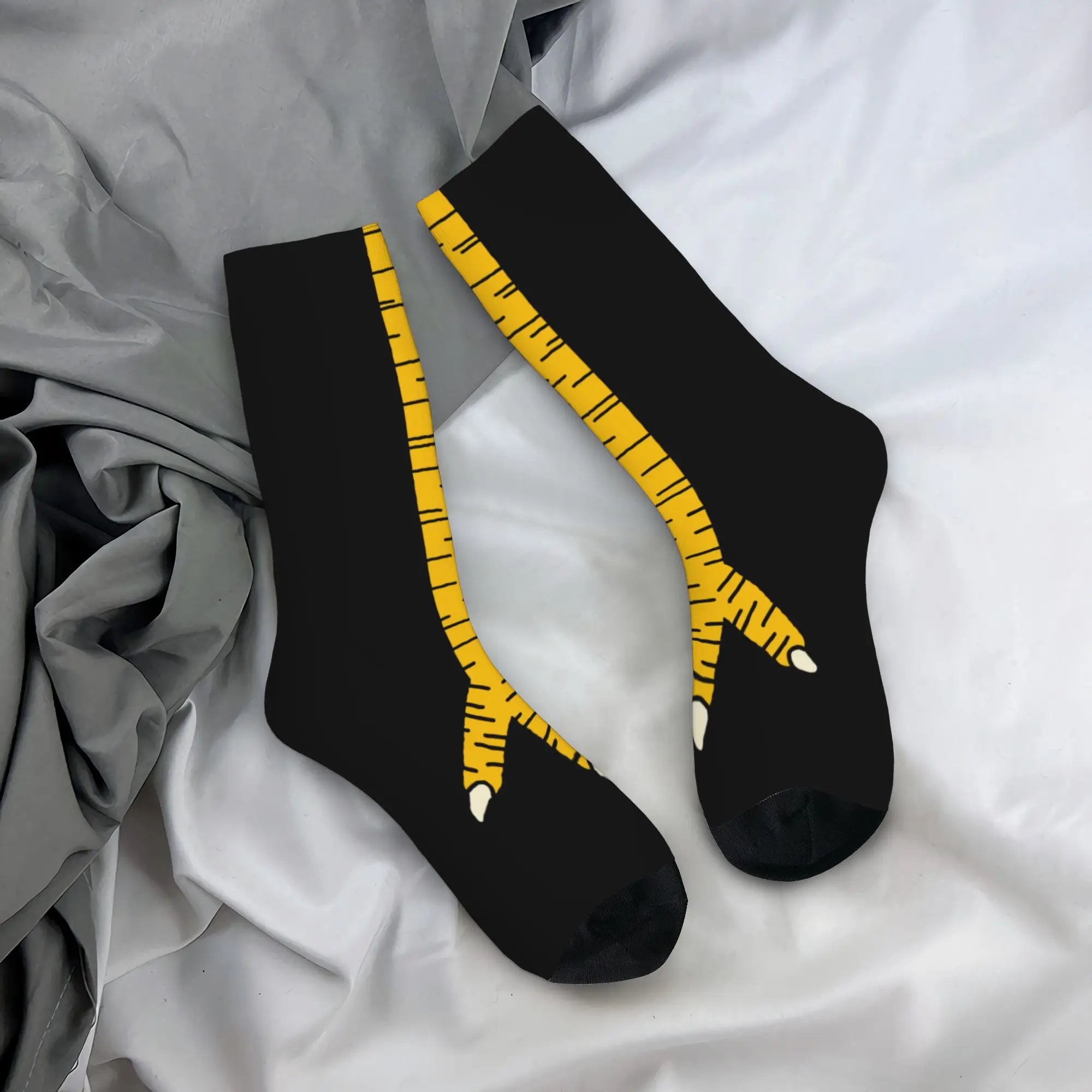 Custom Funny Chicken Nails Dress Socks Men's Women's Warm Fashion Novelty Cartoon Animal Crew Socks