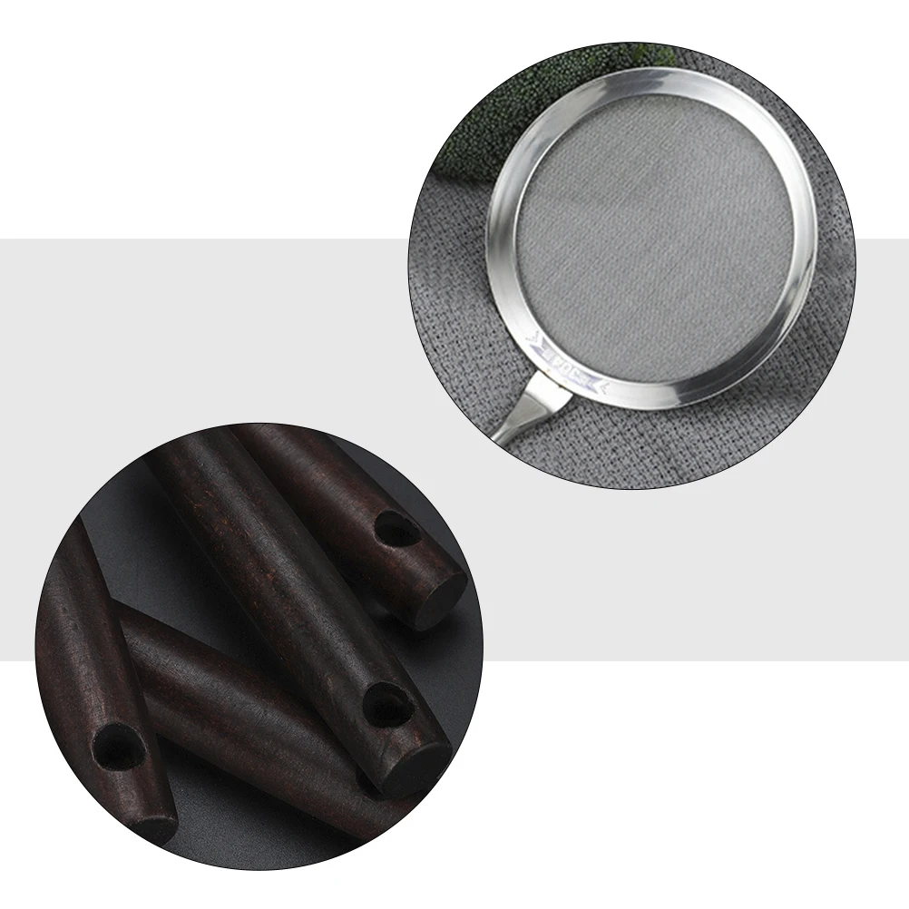 

Stainless Steel Grid Ladle Fine Mesh Skimmer Heat Resistant Oil Filtering Scoop Wall Hanging Kitchen Strainer Tool for Frying