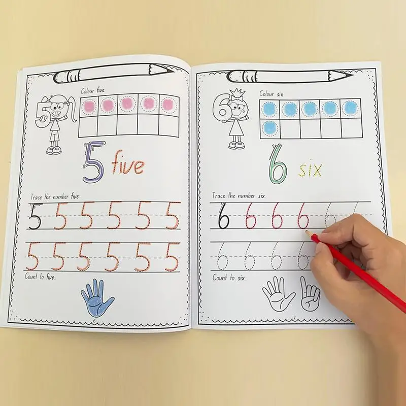 알파벳 추적 도서 A4 영어 알파벳 쓰기 연습 편지 추적 도서 3-6 세를위한 대화 형 조기 학습 워크북