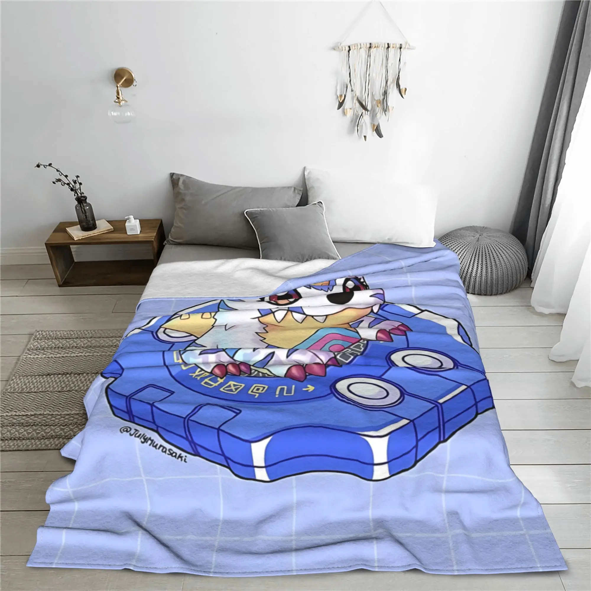 1PC Digimon Adventures  Winter Blankets for Adults Bedding Home Interior Sofa Knee