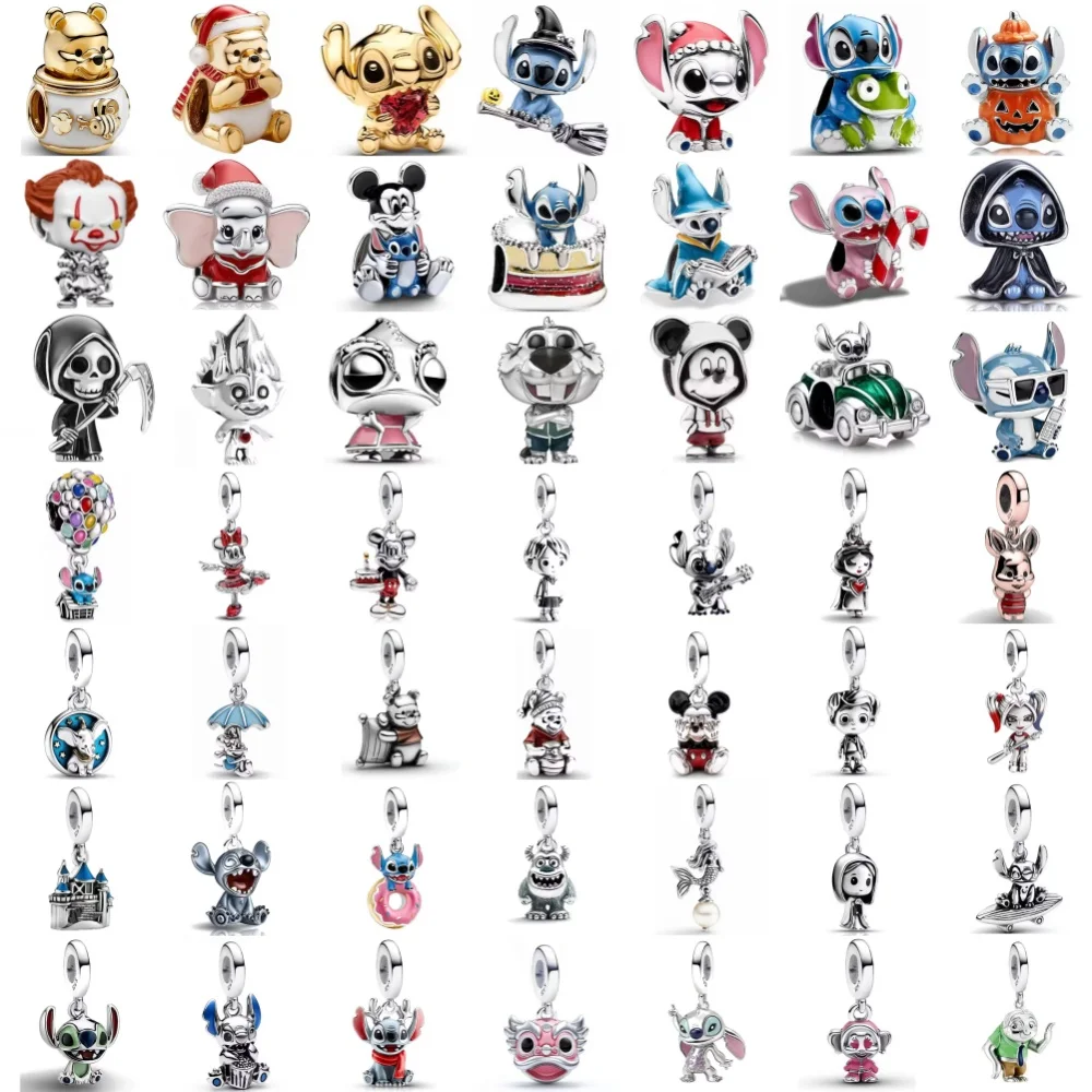 Superventas: Abalorios de Plata 925 con Diseños de Calabaza, Elefante, Ratón y Oso, Accesorio DIY para Pulsera Original Europea, Joyería de Dijes Exquisitos