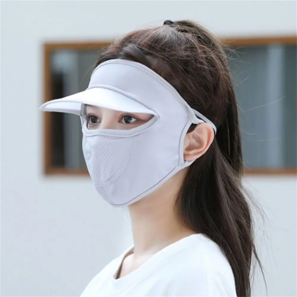 Eye protection Solid Color Outdoor Face Shield With Brim Face Gini Mask Womne Sun Hats Summer Sunscreen Mask Driving Face Mask