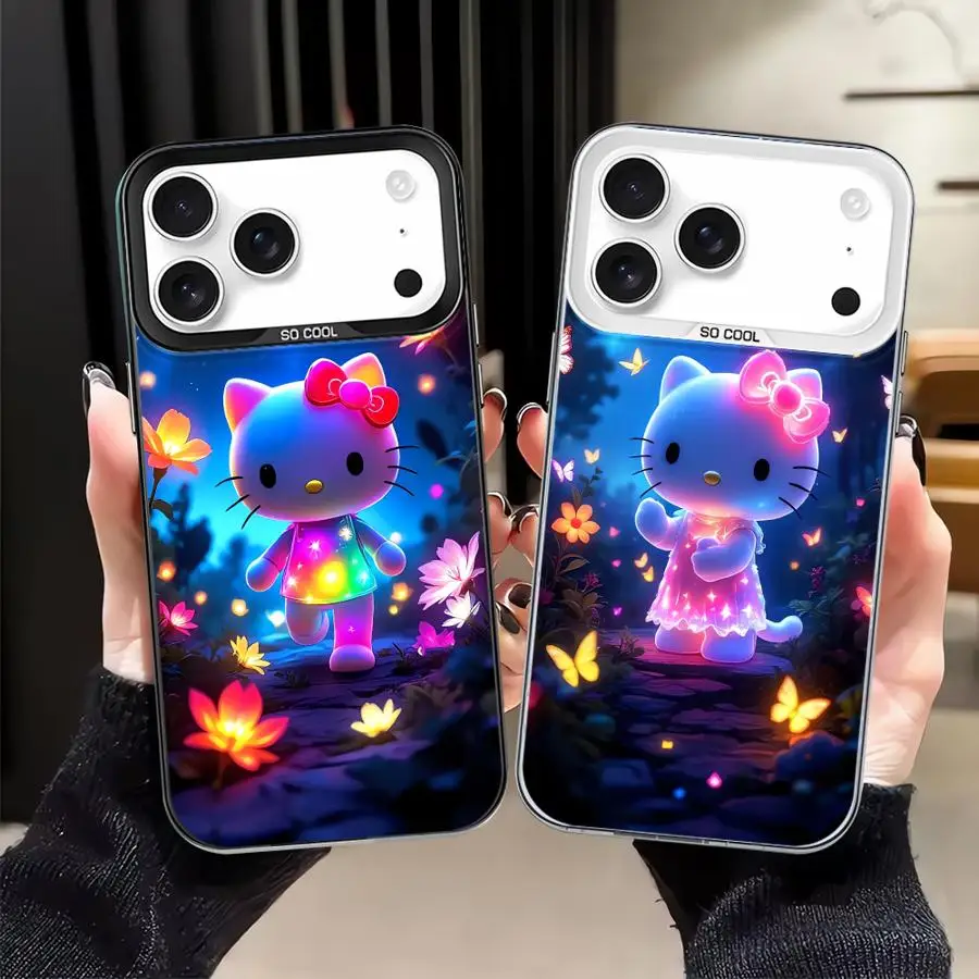 حافظة لهاتف آيفون 16e XR 17Air 14 XS 15 Plus 11 16 17 Pro Max 13 12 غطاء هاتف خلفي Hello Kitty Cute