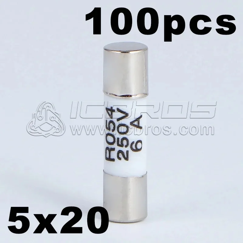 100pcs/lot Ceramic 5*20 RO54 R054 Fuse 0.5A 1A 2A 3A 4A 5A 6A 8A 10A 15A 16A 20A 5x20mm