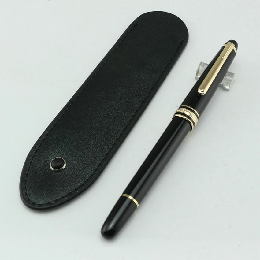 Stylo à bille de luxe MB Meister Monte Ultra Black, stylos à bille roulants d\'affaires, écriture, incrustation, série numéro 163/145, haute qualité