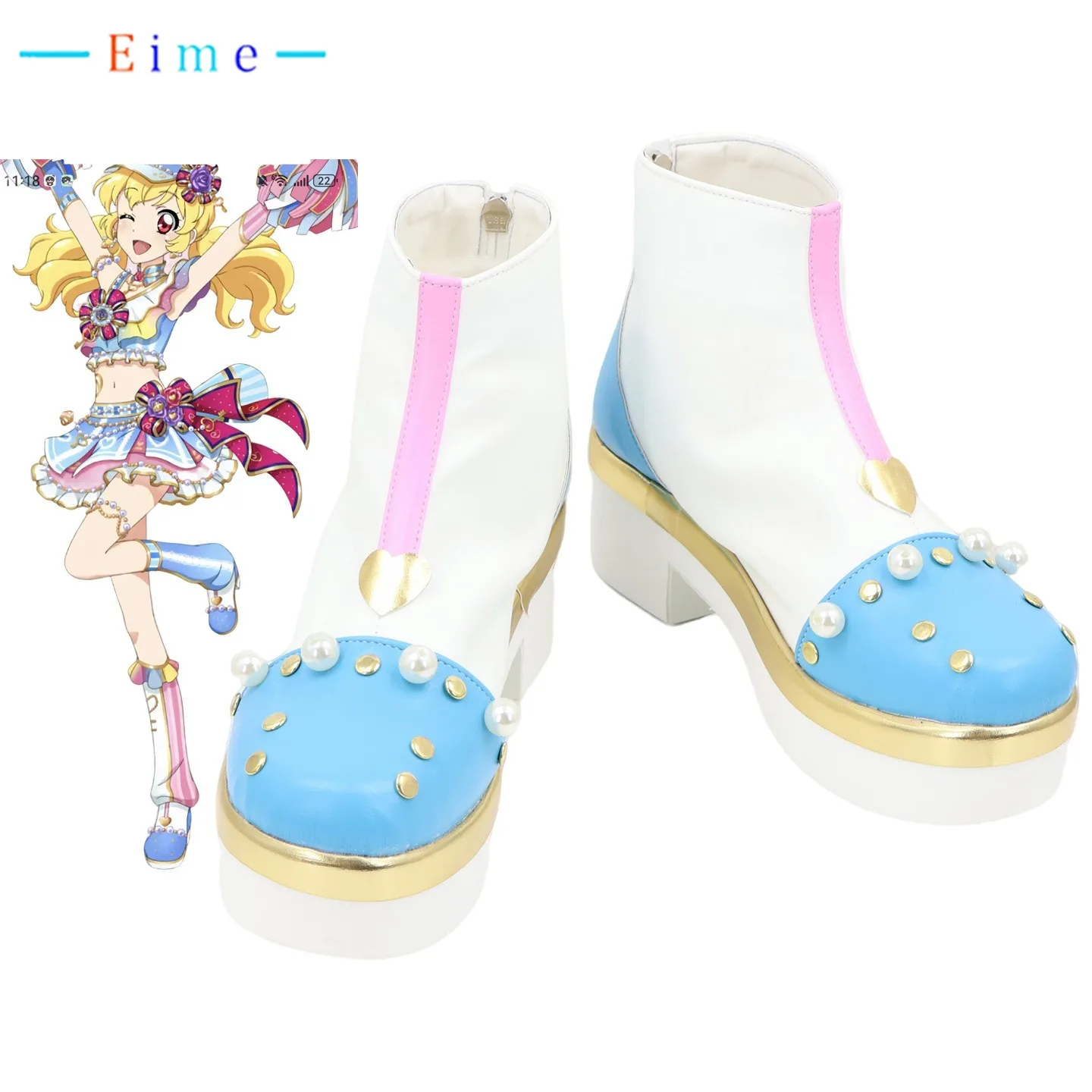 Kiriya Aoi Cosplay Shoes Cute PU Leather white Shoes Anime Cosplay Accessories Halloween Carnival Boots Custom Made