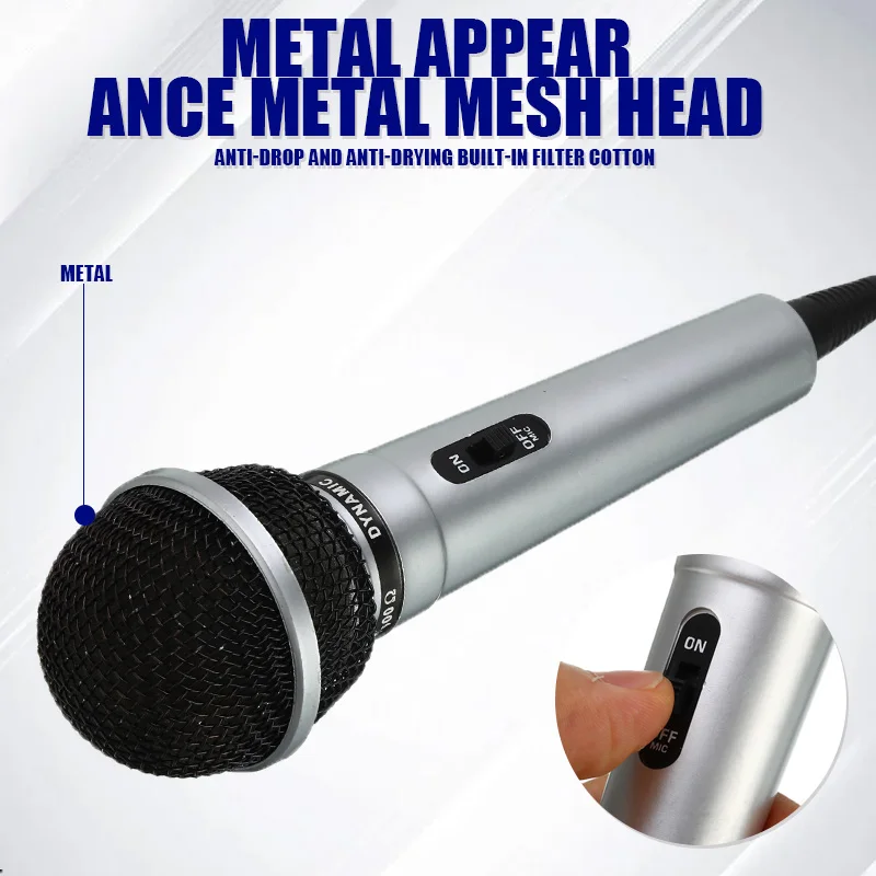 3.5Mm Có Dây Đen Bạc Di Động Công Cộng Phát KTV Karaoke Giai Đoạn Cầm Tay Lửng Với 6.5Mm